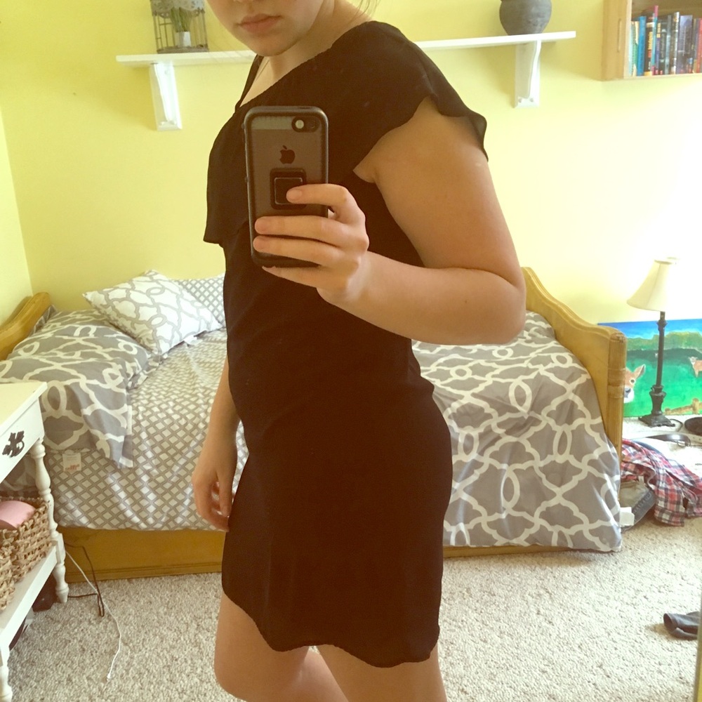 Black chiffon dress